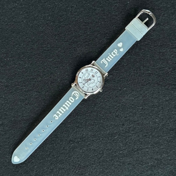 VTG Juicy Couture Girl Watch JC/22.3.25 Clear Strap Y2K Logo Heart Rare Quartz - Picture 6 of 7